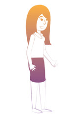 cartoon designer woman icon over white background, vector illustration