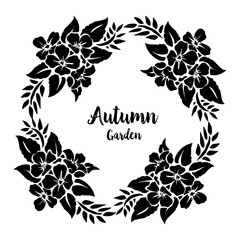 Fototapeta premium Autumn garden with frame flower design vector illustration