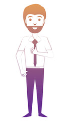 cartoon businessman icon over white background, vector illustration