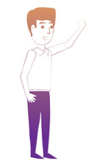 cartoon young man wearing casual clothes over white background, vector illustration