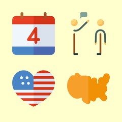 flag vector icons set. independent day, salutation and united states in this set
