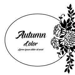 Autumn card floral hand lettering design vector illustration