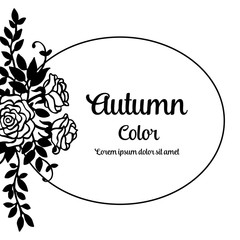Obraz premium Autumn card floral hand lettering design vector illustration