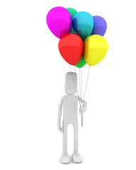 Man holds balloons