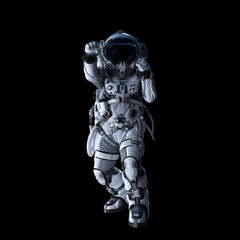 Astronaut in darkness. Mixed media