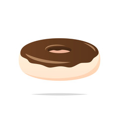 Chocolate donut vector isolated illustration