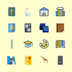 16 education icons set