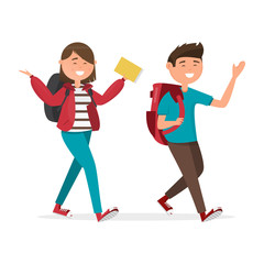 students in different character isolated on white background