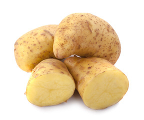 potatoes isolated on white background