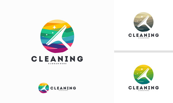 Abstract Circle Cleaning logo designs concept vector, Cleaning service symbol