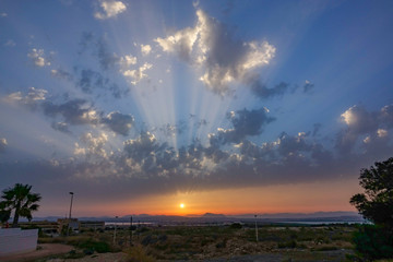 Sunset at mountains