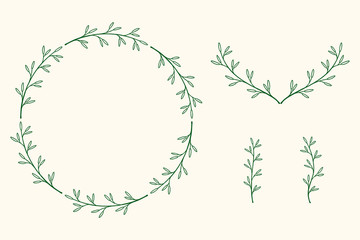 Obraz na płótnie Canvas Vector illustration of hand drawn floral wreath