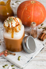 Pumpkin Latte with a cap of whipped cream