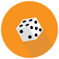 Dice flat icon. Game dices. Vector illustration