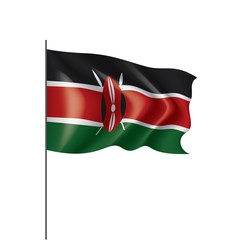 Kenya flag, vector illustration on a white background