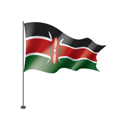 Kenya flag, vector illustration on a white background