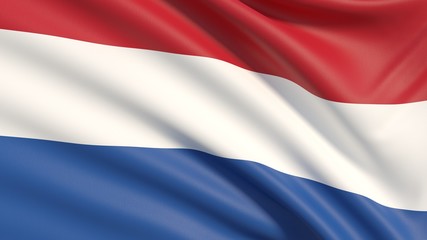 The flag of Netherlands.Waved highly detailed fabric texture.