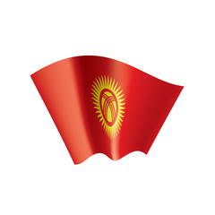 Obraz premium kirghizia flag, vector illustration on a white background