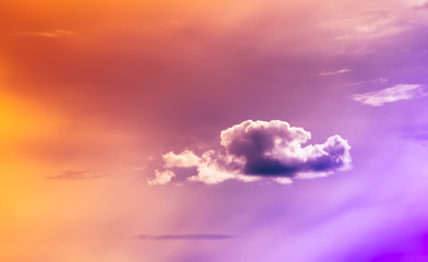 Storm clouds, dramatic sky, color grading with purple tint