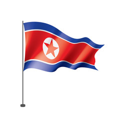 North Korea flag, vector illustration on a white background