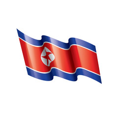 North Korea flag, vector illustration on a white background