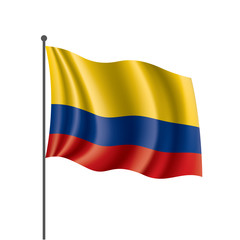 Colombia flag, vector illustration on a white background