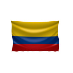 Colombia flag, vector illustration on a white background