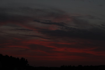 Roter Himmel nach Sonnenuntergang