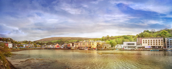 Panoramic landscape of a small town Bantry in a county Cork