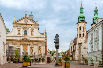The architecture of the beautiful church of Peter and Paul in Krakow