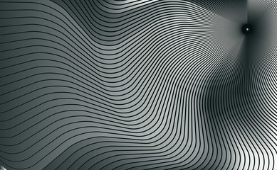 gravity waves around a point in space illustration in silver shades