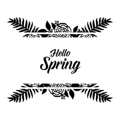 Hello spring with flower theme hand draw vector illustration