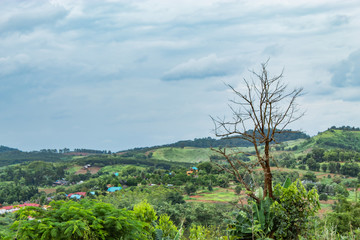 The point of view of the mountains and the town of Phetchabun at Khao Kho , Phetchabun in Thailand.