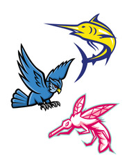 Wildlife Jumping Flying Mascot Collection