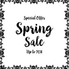 Spring sale floral hand drawn design vector illustration