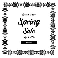 Spring sale floral hand drawn design vector illustration
