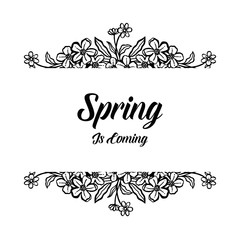 Spring is coming floral lettering design vector illustratrion