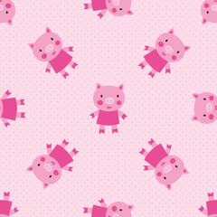 Cute pigs seamless pattern