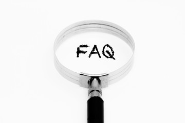 FAQ Symbol focus magnifying glass