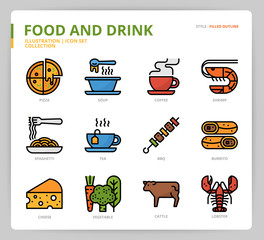 Food and drink icon set