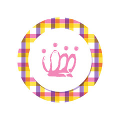 Cartoon hand drawn Crown icon for a little Princess or Prince. Baby shower tag, sticker