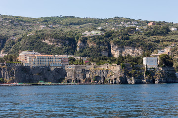 Fototapeta premium Town of Sorrento as seen from the water, Campania, Italy