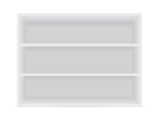 Blank horizontal shelves on a white background.