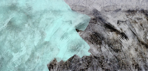 color stain cement wall background real texture isolated on white with copy space. photo