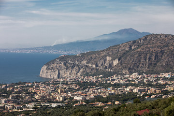 Sorrento. Italy. Aerial view of Sorrento and the Bay of Naples.