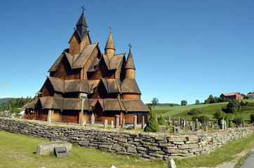 Fototapeta na wymiar Heddal Stave Church, Norways largest stave church, Notodden municipality, Norway 