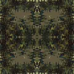 Colorful Seamless Grunge Pattern. Abstract Messy Painted. Modern Futuristic Wall Backdrop For Background