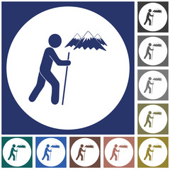 Hiking icon illustration