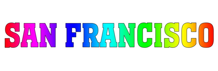 San Francisco Multicolor flag design rainbow logo Rainbow style