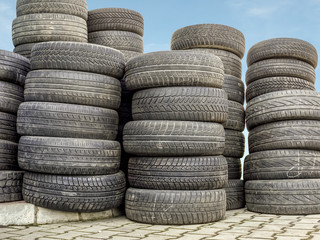 Old and worn tires